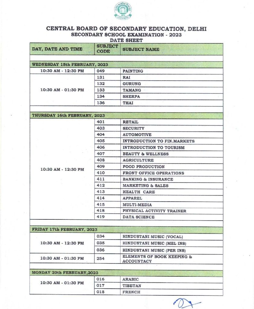 CBSE 10th Compartment Date Sheet 2024 Download - CBSE 10th Class Exams ...