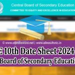 CBSE Board 10 Class Date Sheet 2024 Download PDF